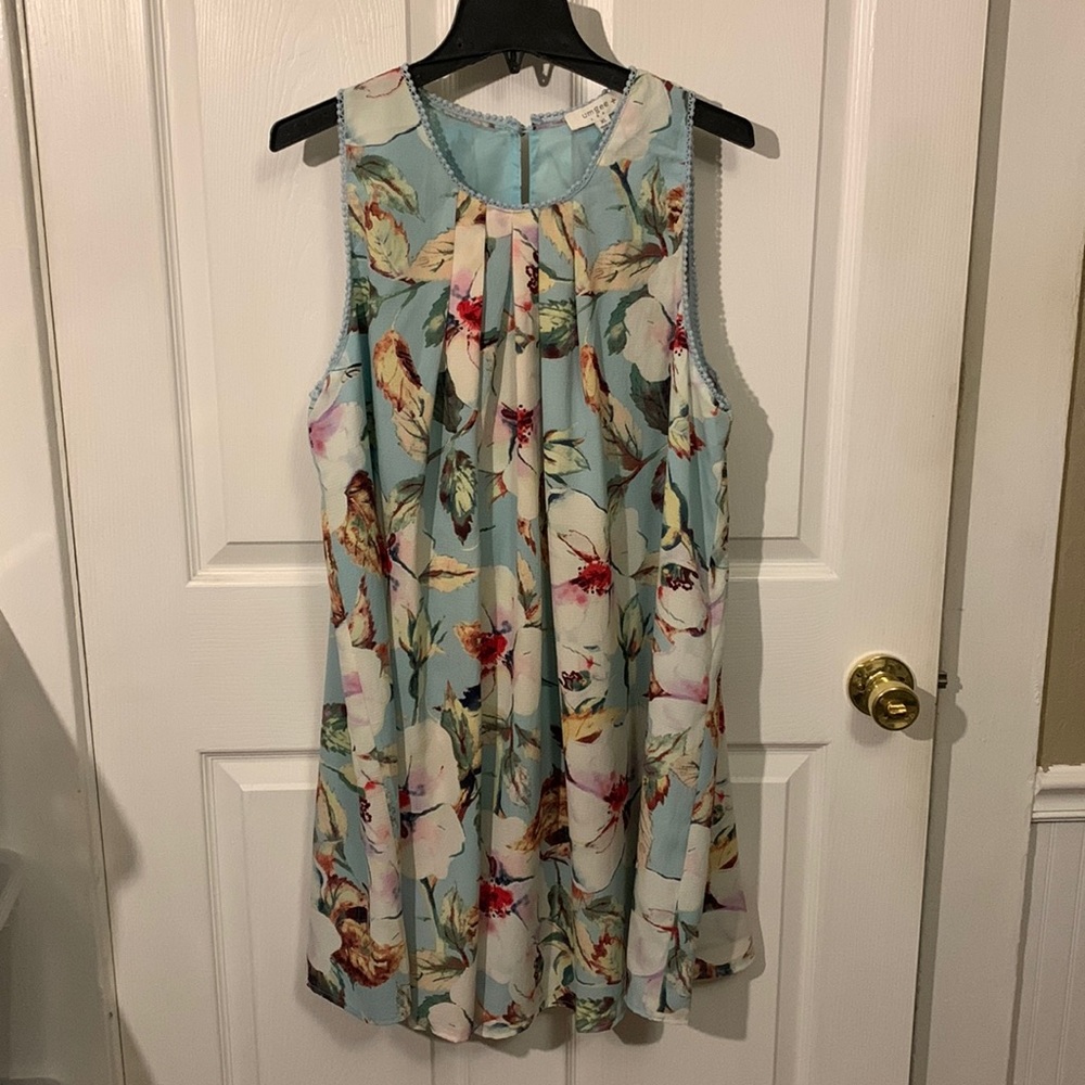 NWT Umgee Floral Flowing Sleeveless Dress, Size XL